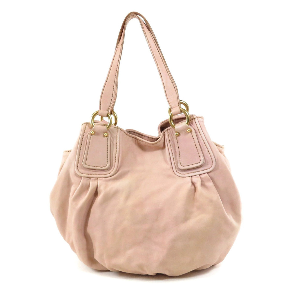 Miu Miu Tote Leather Sheepskin Bag Black